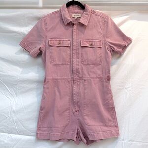Madewell Pink adyed Short Sleeve Romper